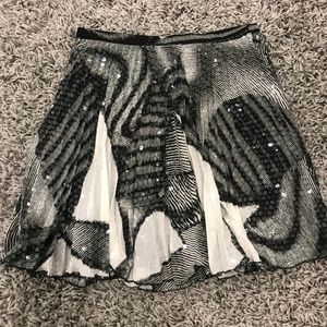 Alberto Makali Pattern Sequin Flare Skirt